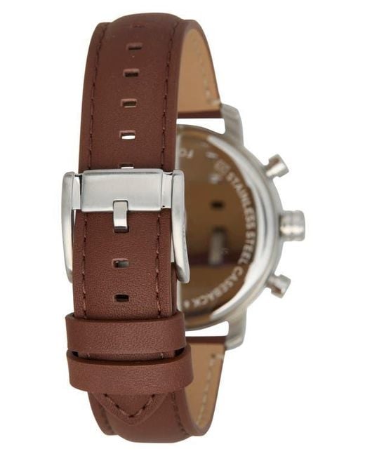Fossil Metallic Rhett Multifunction Litehide Leather Watch for men