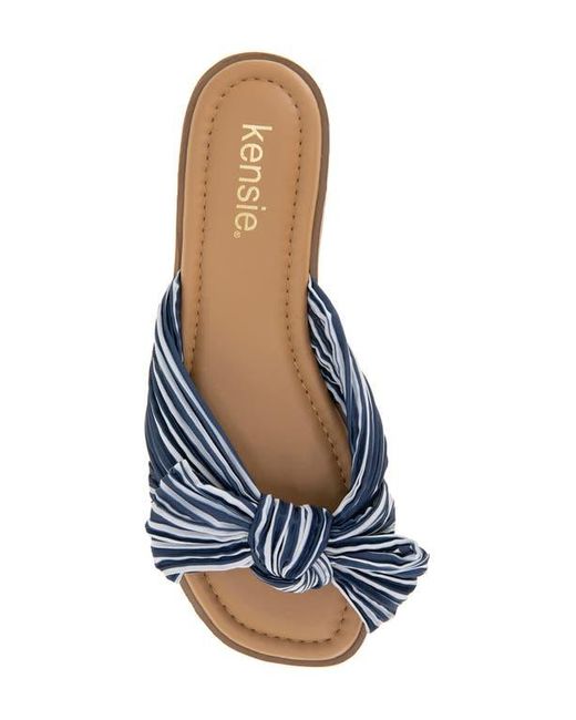 Kensie Blue Renata Bow Slide Sandal