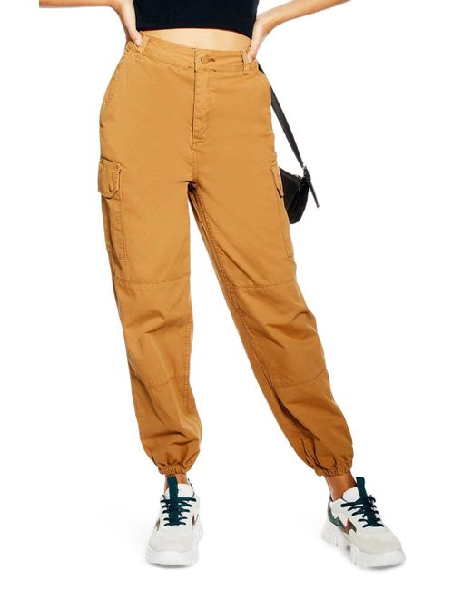 TOPSHOP Cotton Cuffed Utility Cargo 
