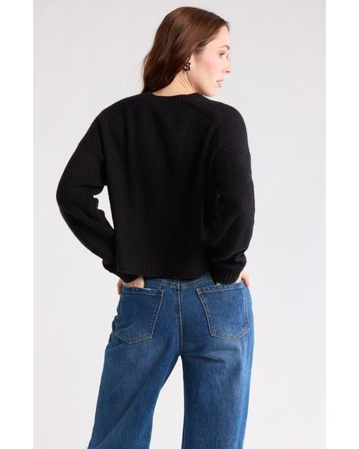 Abound Black Cozy Crew Pullover Sweater