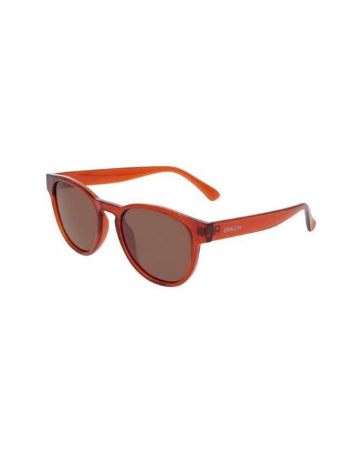 Dragon Brown 53Mm Round Sunglasses