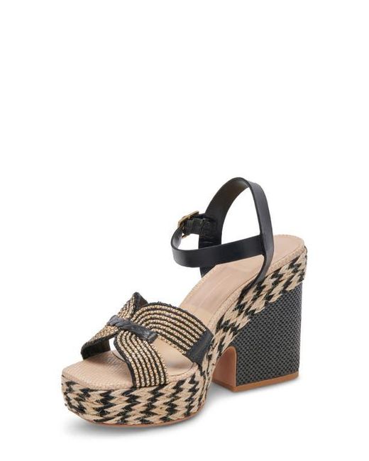 Dolce Vita Multicolor Cale Woven Raffia Platform Sandal