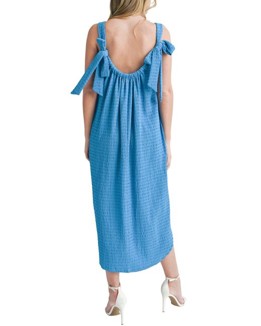 Lush Blue Sleeveless Midi Dress