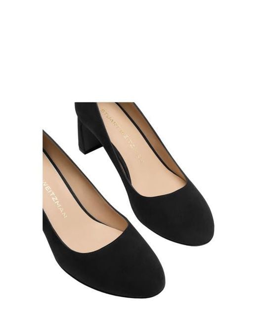 Stuart Weitzman Black Babette Block Heel Pump