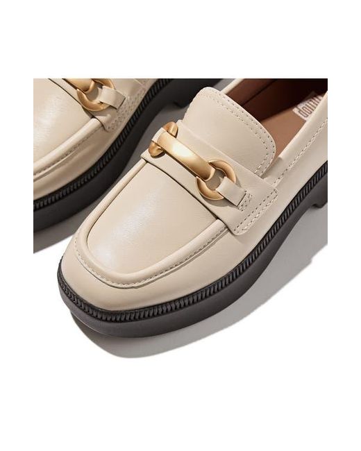 Fitflop White F-Luma Chunky Snaffle Bit Platform Loafer