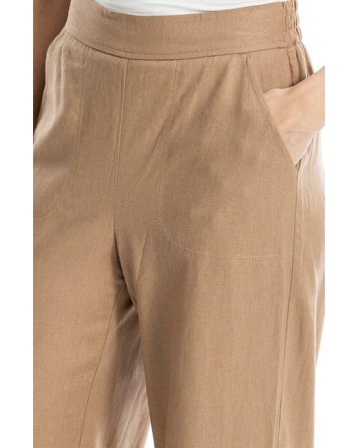Max Studio Natural Stripe High Waist Linen & Cotton Pants
