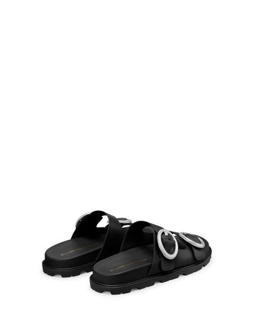 Stuart Weitzman Black Benni Two-Strap Sandal