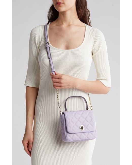 Kate Spade Purple Natalia Quilted Square Crossbody Bag