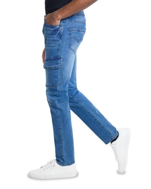 Xray Jeans Blue Slim Fit Cargo Jeans for men