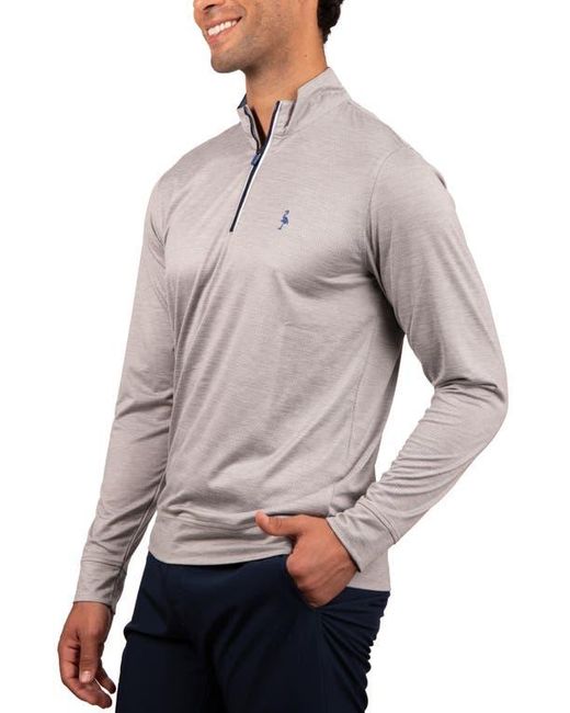 Tailorbyrd Gray Solid Mesh Quarter Zip Sweater for men