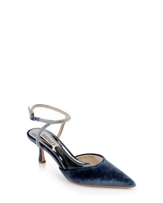 Badgley Mischka Blue Autumn Pointed Toe Ankle Strap Pump