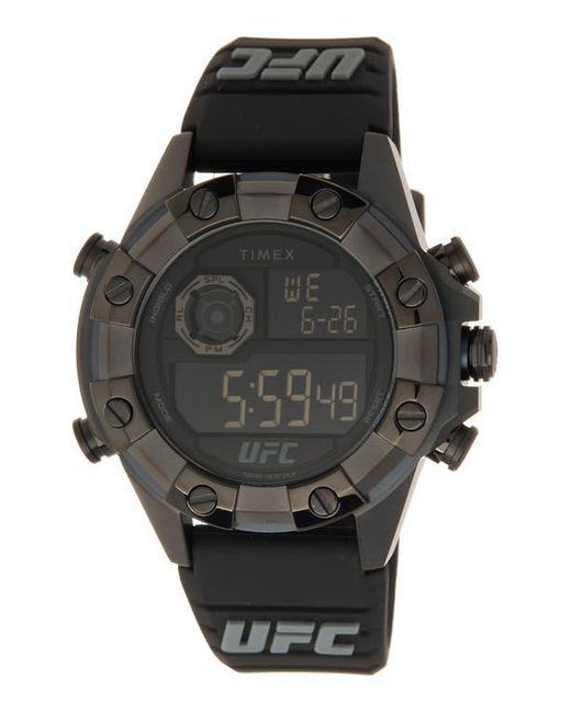 Timex X Ufc Kick Indiglo Silicone Strap Watch, 49Mm in Black for Men | Lyst