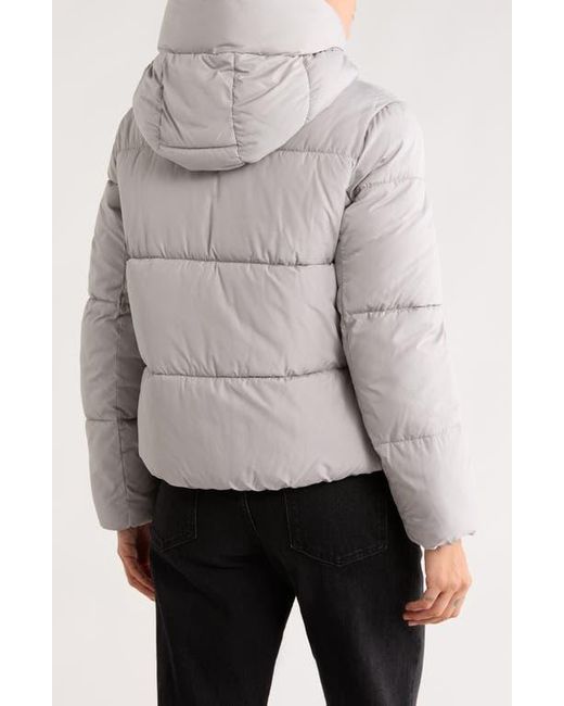 BCBGeneration Gray Cloud Hooded Puffer Jacket
