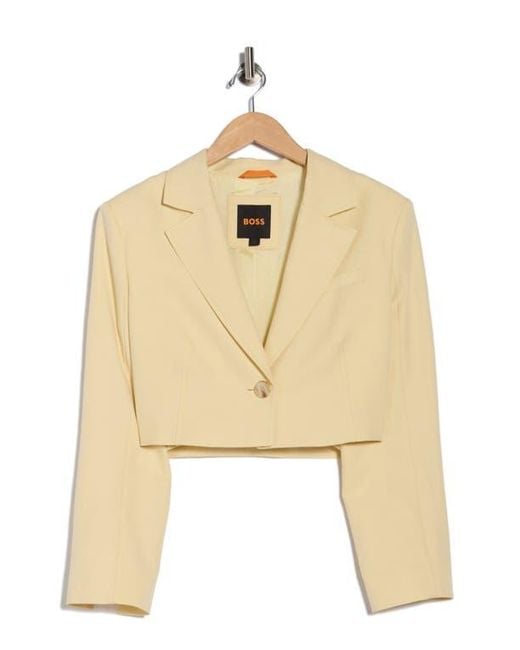 BOSS Women's Natural Jasao Crop Blazer