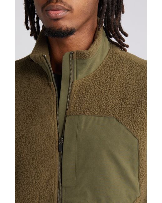Zella Green High Pile Fleece Vest for men