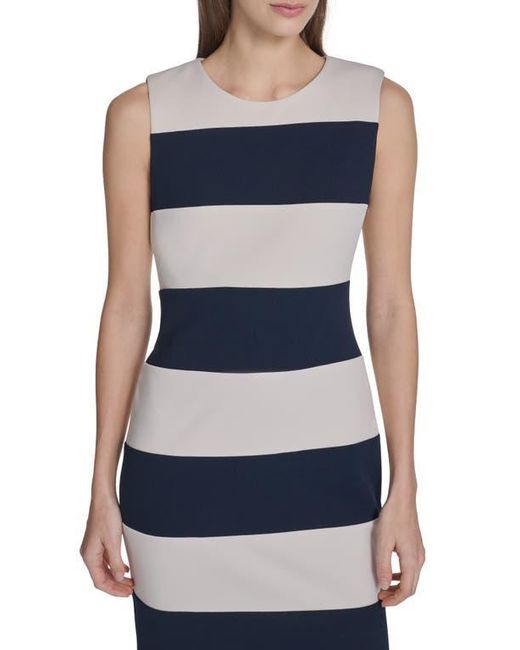 Calvin Klein Blue Stripe Sleeveless Sheath Dress