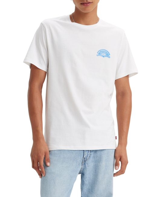 Levi's White Cotton Crewneck Graphic T-shirt for men