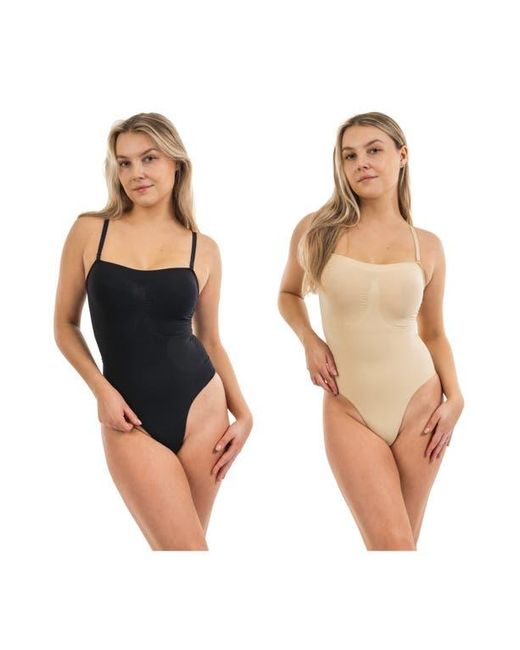 Body Beautiful Natural 2-Pack Thong Shaper Bodysuit