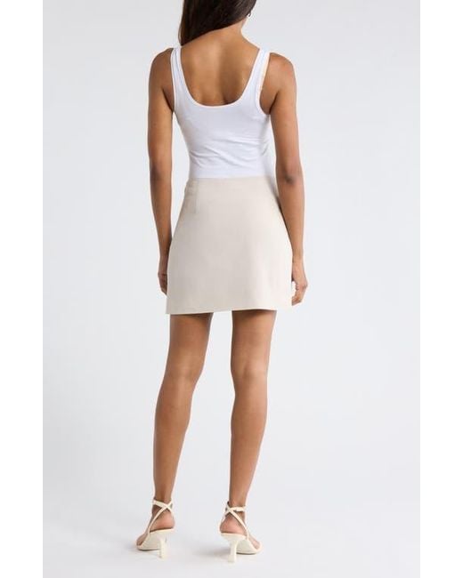Leith White Split Front Miniskirt