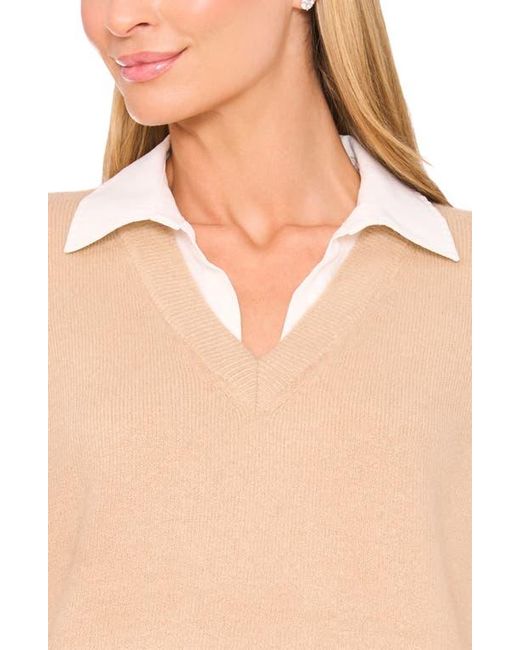 Halogen® Blue Layered Look Sweater