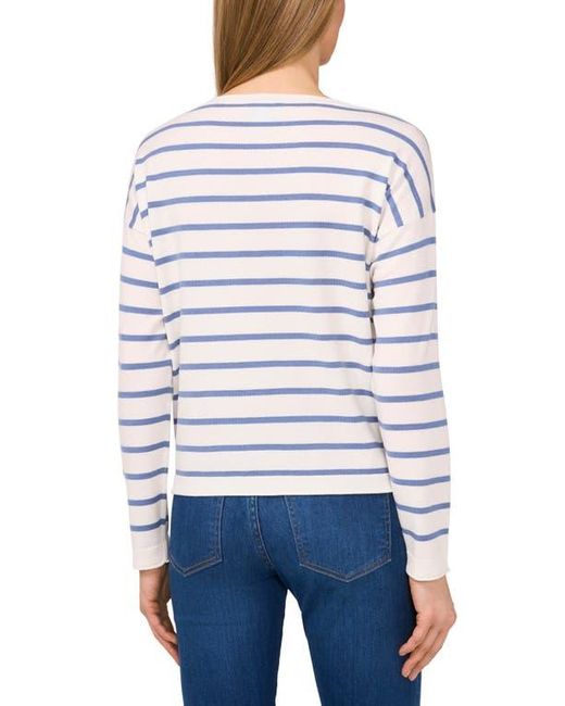 Cece Blue Stripe Crewneck Sweater