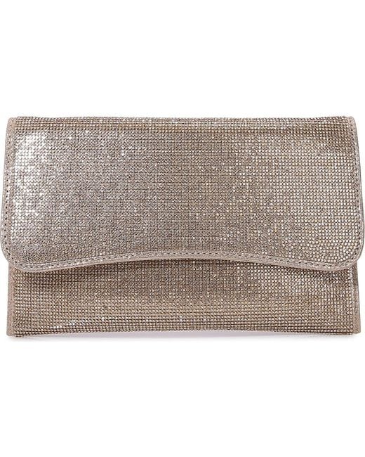 BERNESS Gray Rhinestone Envelope Clutch