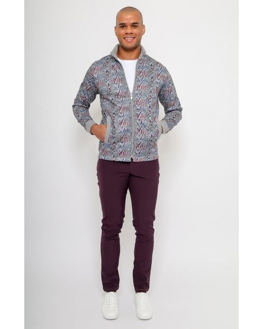 PINOPORTE Blue Handfill Bomber Jacket for men