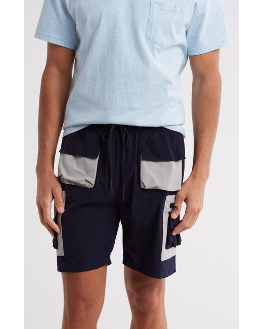 American Stitch Blue Colorblock Shorts for men
