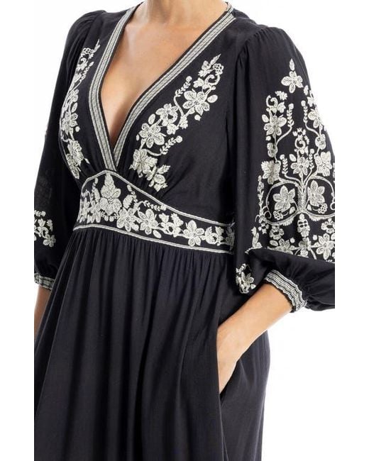 Max Studio Print Maxi Dress in Black