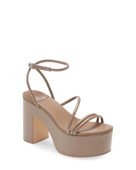 Jeffrey Campbell Multicolor Mamba Platform Ankle Strap Sandal In Taupe Patent At Nordstrom Rack