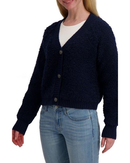 Lucky Brand Blue Raglan Sleeve Bouclé Cardigan