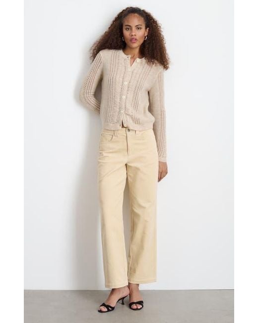 Alex Mill Faye Pointelle Crop Cardigan in Natural | Lyst