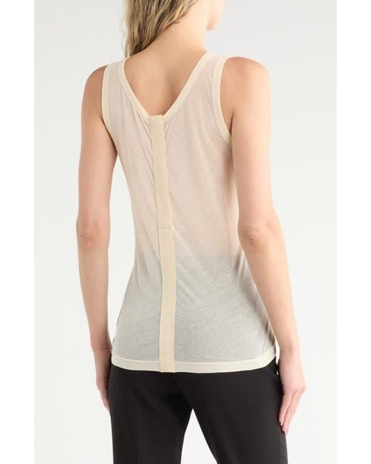 Helmut Lang Reversible Sheer Cotton Tank Top in Blue | Lyst