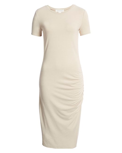 Treasure & Bond Natural Side Ruched Body-con Dress