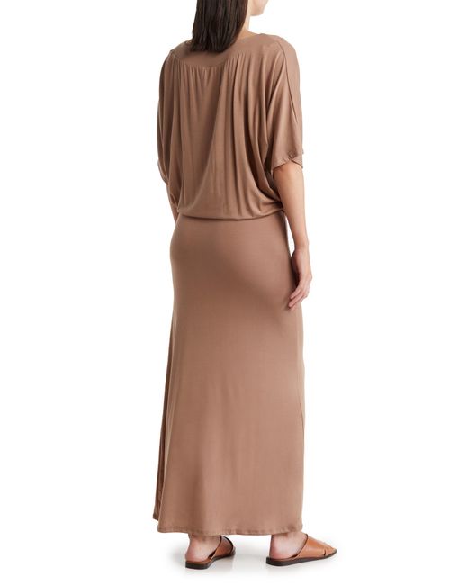 Go Couture Multicolor Dolman Short Sleeve Maxi Dress
