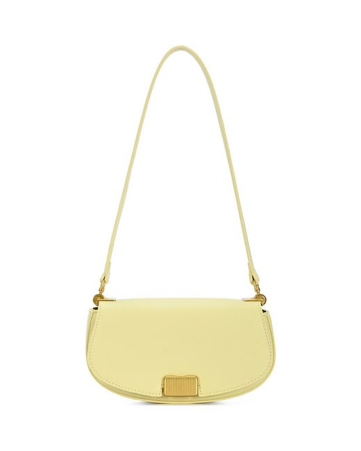 Rachel Zoe Yellow Rib Buckle Shoulder Bag