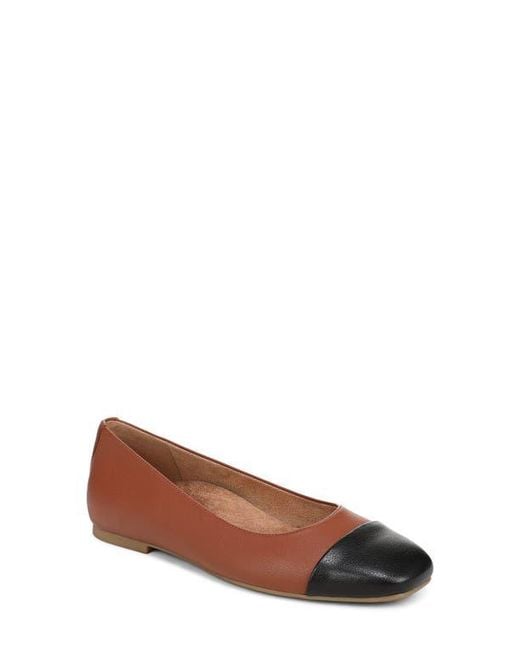 Vionic Brown Hollen Cap Toe Ballet Flat