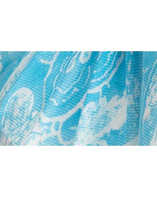 Saachi Blue Misty Mixed Border Scarf