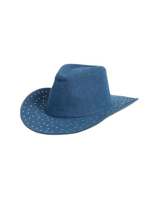 David & Young Blue Rhinestone Embellished Cowboy Hat