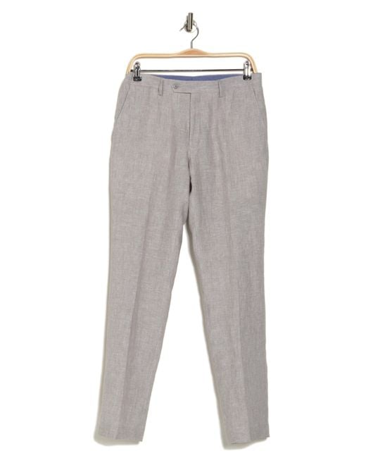 Tommy Hilfiger Classic Flat Front Linen Pants in Gray for Men | Lyst