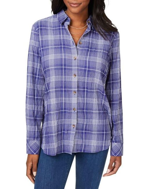 Foxcroft Blue Rhea Plaid Easy Care Button-Up Shirt