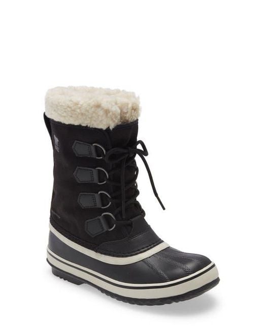 Sorel Black Waterproof Faux-Shearling Winter Boots