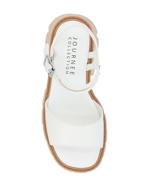 Journee Collection White Lug Platform Sandal