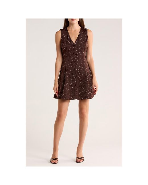 Wayf Polka Dot Minidress in Brown | Lyst Wayf Polka Dot Minidress in Brown | Lyst