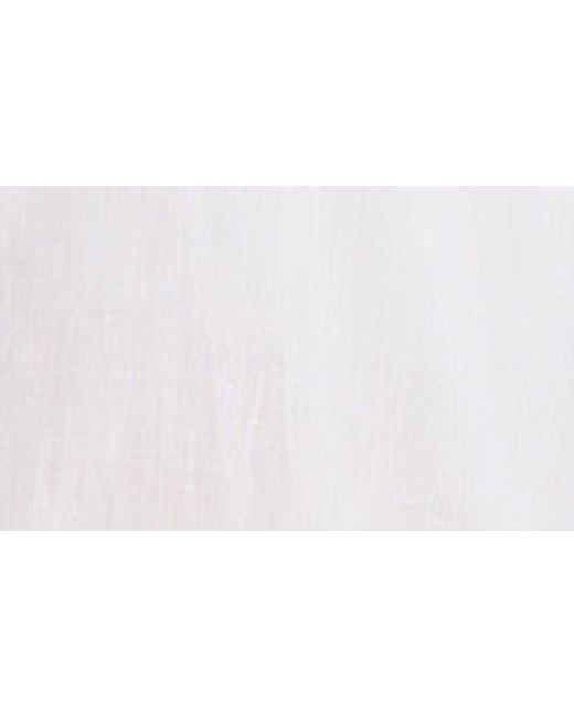 Talisman the Label White Flamenco Placed Embroidery Cotton Button-Up Shirt