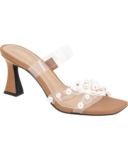 BCBGeneration White Rainy Clear Strap Slide Sandal