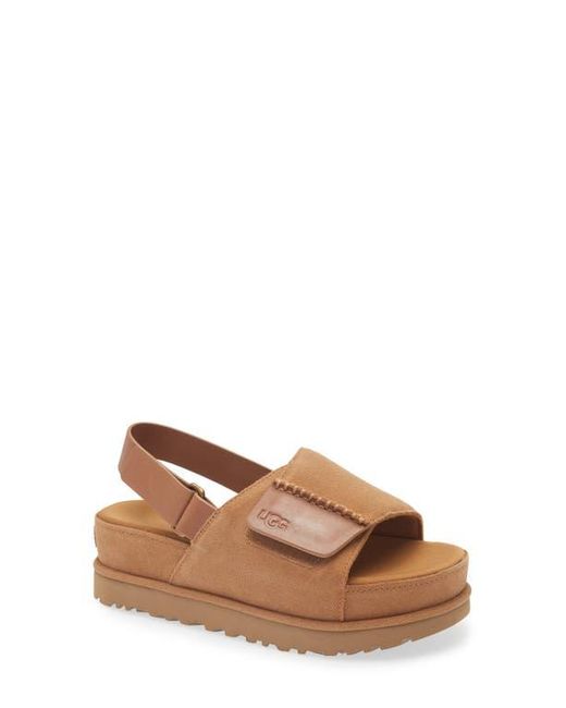 Ugg Brown Goldenstar Platform Slingback Sandal