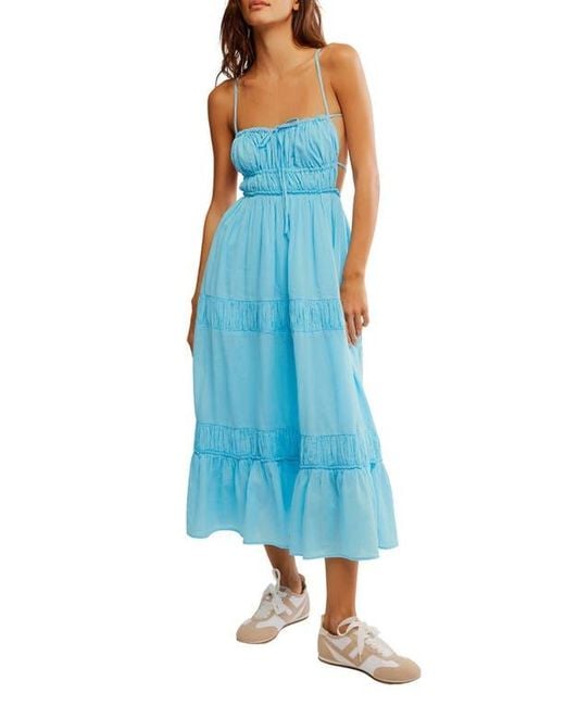 Free People Taking Sides Tiered Cotton Maxi Dress in Blue | Lyst Free People Taking Sides Tiered Cotton Maxi Dress in Blue | Lyst