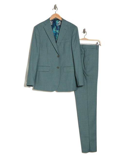 English Laundry Blue Grid Trim Fit Wool Blend Two-piece Suit for men