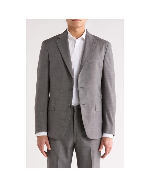 Vince Gray Two Button Notch Lapel Wool Suit Jacket for men